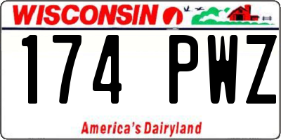 WI license plate 174PWZ