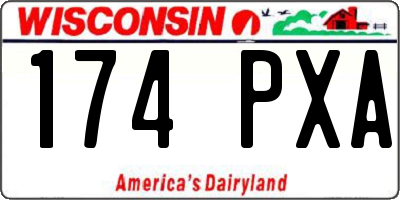 WI license plate 174PXA