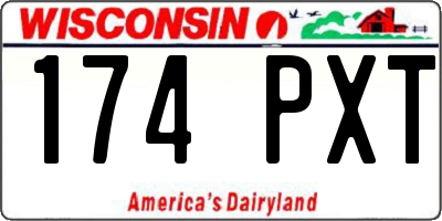 WI license plate 174PXT