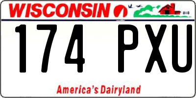 WI license plate 174PXU