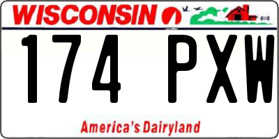 WI license plate 174PXW
