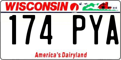 WI license plate 174PYA