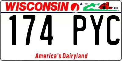 WI license plate 174PYC