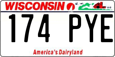 WI license plate 174PYE