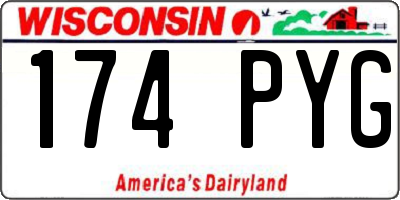 WI license plate 174PYG