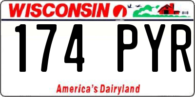 WI license plate 174PYR