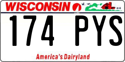 WI license plate 174PYS