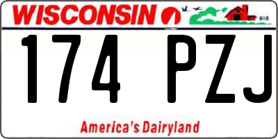 WI license plate 174PZJ