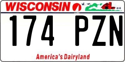 WI license plate 174PZN