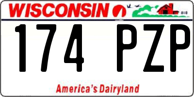 WI license plate 174PZP