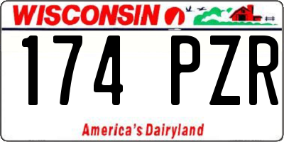 WI license plate 174PZR