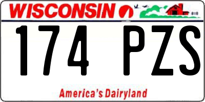 WI license plate 174PZS