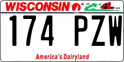 WI license plate 174PZW