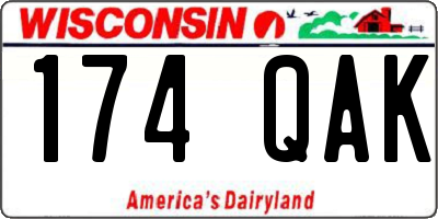 WI license plate 174QAK