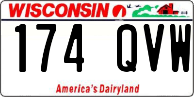WI license plate 174QVW