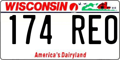 WI license plate 174REO