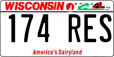 WI license plate 174RES