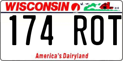 WI license plate 174ROT