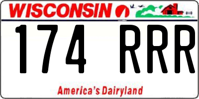 WI license plate 174RRR