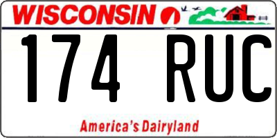 WI license plate 174RUC