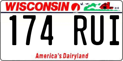 WI license plate 174RUI
