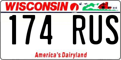 WI license plate 174RUS