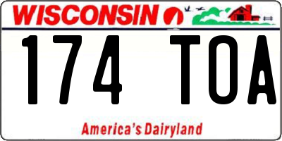 WI license plate 174TOA