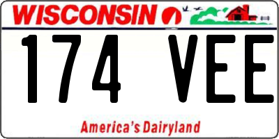 WI license plate 174VEE