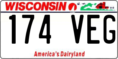 WI license plate 174VEG