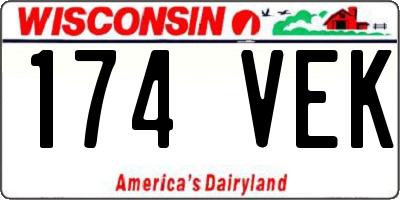 WI license plate 174VEK
