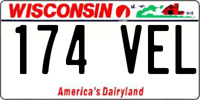 WI license plate 174VEL