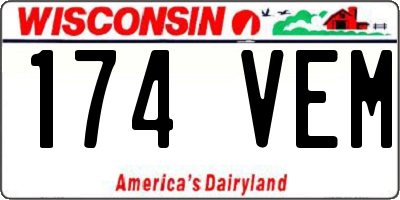 WI license plate 174VEM