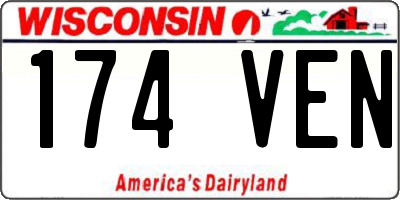 WI license plate 174VEN