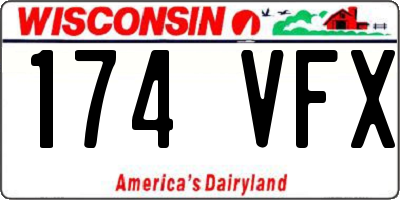 WI license plate 174VFX