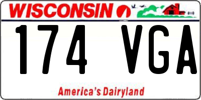 WI license plate 174VGA