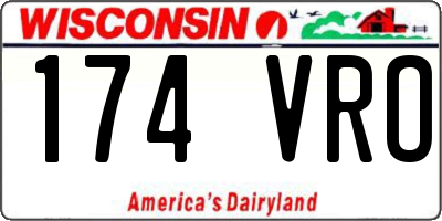 WI license plate 174VRO