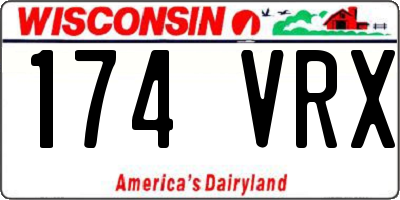 WI license plate 174VRX
