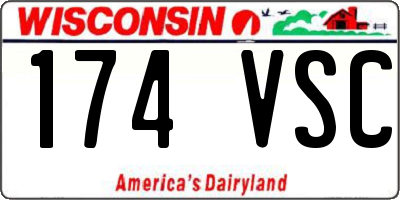 WI license plate 174VSC