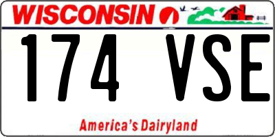 WI license plate 174VSE