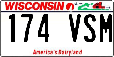 WI license plate 174VSM