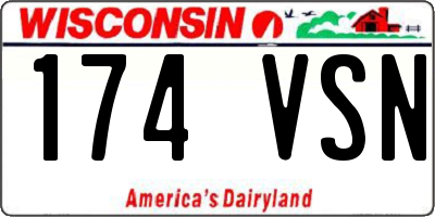 WI license plate 174VSN