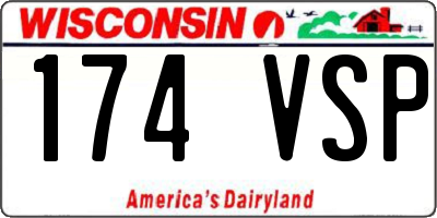 WI license plate 174VSP