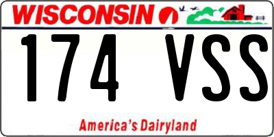 WI license plate 174VSS