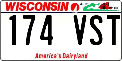 WI license plate 174VST