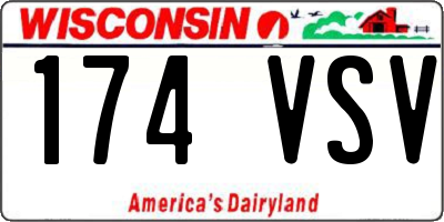 WI license plate 174VSV