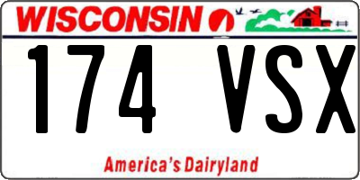 WI license plate 174VSX