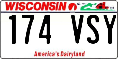 WI license plate 174VSY