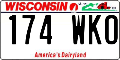 WI license plate 174WKO