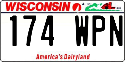 WI license plate 174WPN