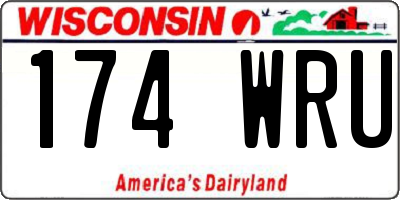 WI license plate 174WRU